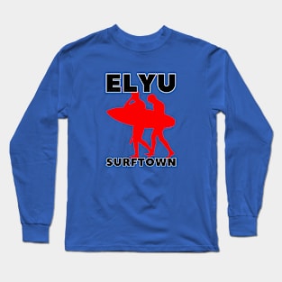 ELYU SURFTOWN - FRIENDS GOING FOR A SURF IN RED Long Sleeve T-Shirt